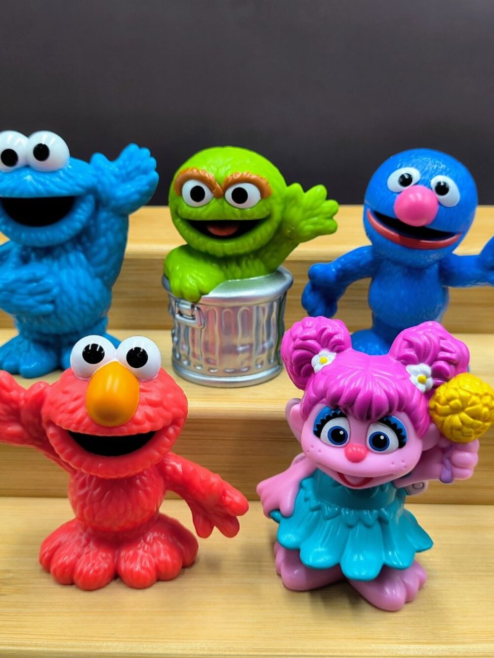 Sesame Street 5-Piece Figure Lot - Elmo, Cookie Monster, Grover, Oscar Abby NWOP